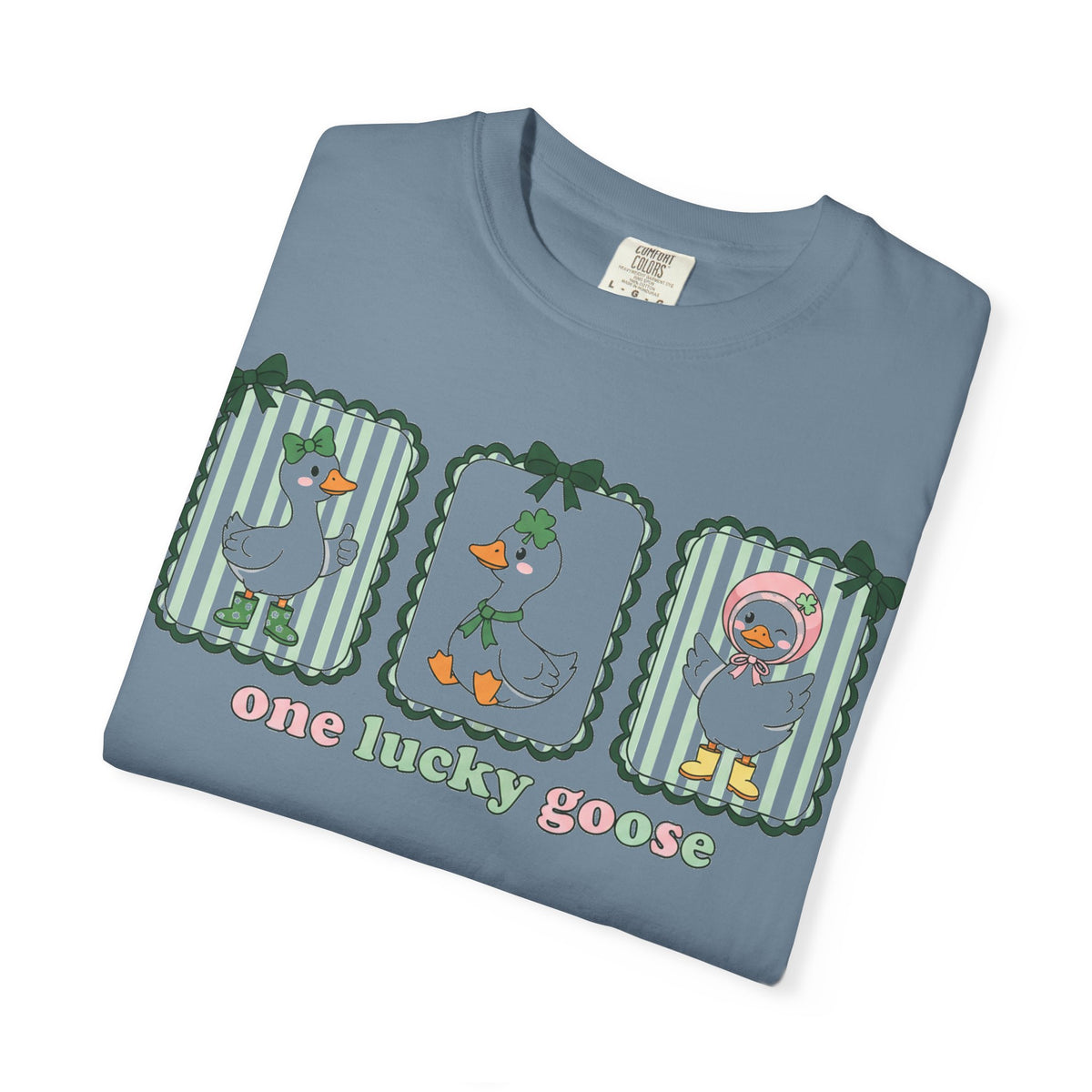 One Lucky Goose Tall Shirt, Three Panel Irish Goose Tee, Cute St Patricks Day Shirt, Shamrock Gift