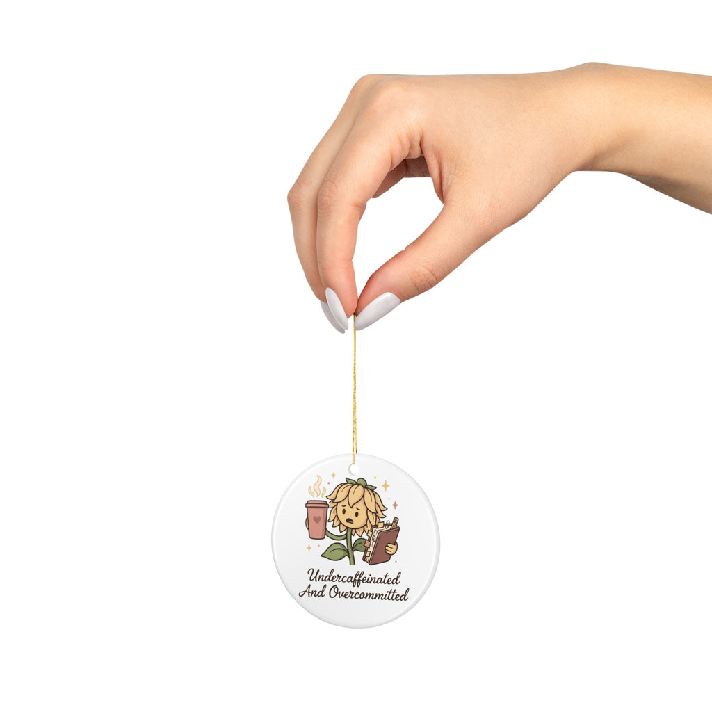 Undercaffeinated And Overcommitted Ornament, Funny Sarcastic Gift for Coworker, Secret Santa Gift, Christmas Ornament 2026