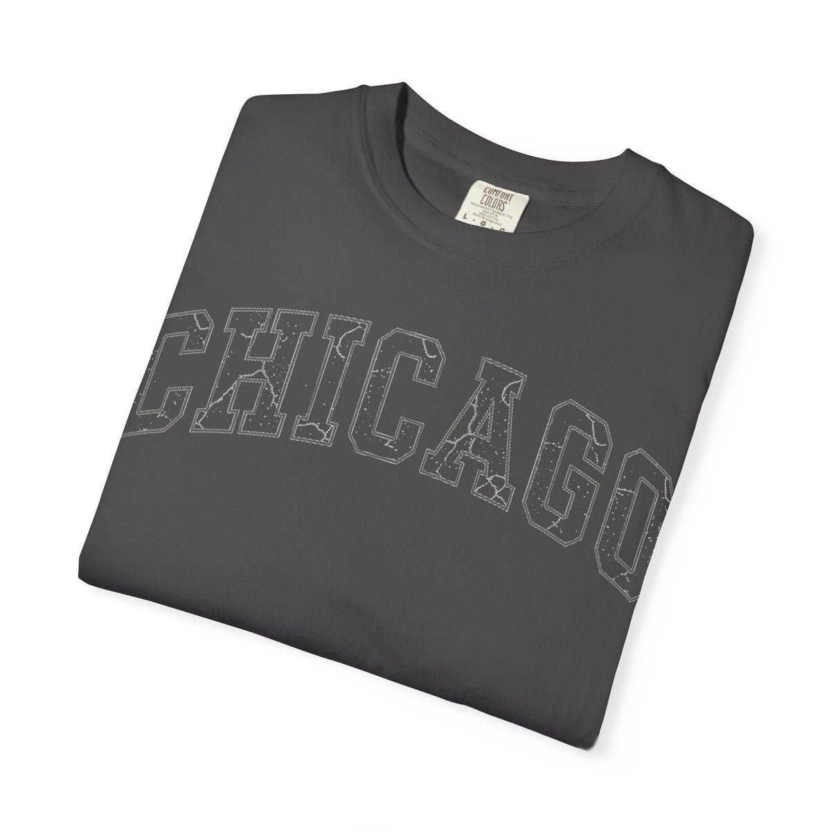Chicago Outline Varsity Shirt, Minimal Distressed Chicago Tee, Windy City Shirt, Chicago Gift