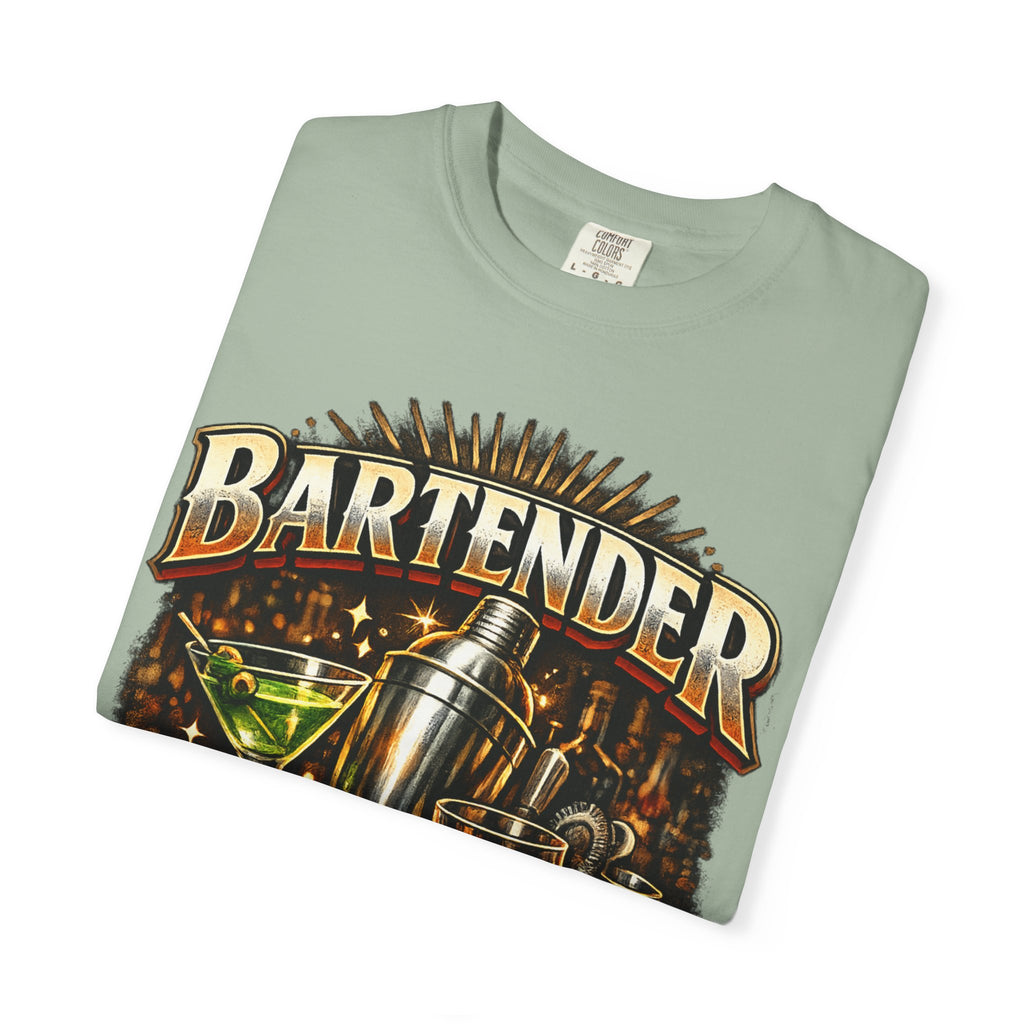 Bartender T-Shirt — "Bartender: Cheaper Than a Therapist" Vintage Bar Graphic Tee