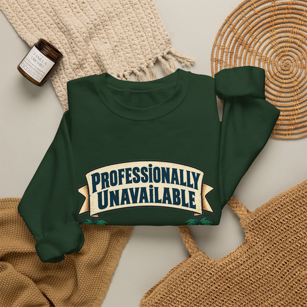 Funny Retirement Sweatshirt Professionally Unavailable | Retired Cat Hammock Sweatshirt | Retirement Gift For Him Her