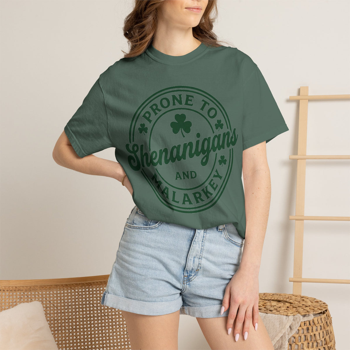 Prone To Shenanigans And Malarkey Bold Shirt, Irish Stamp Badge Tee, Funny St Patricks Shirt, Irish Gift