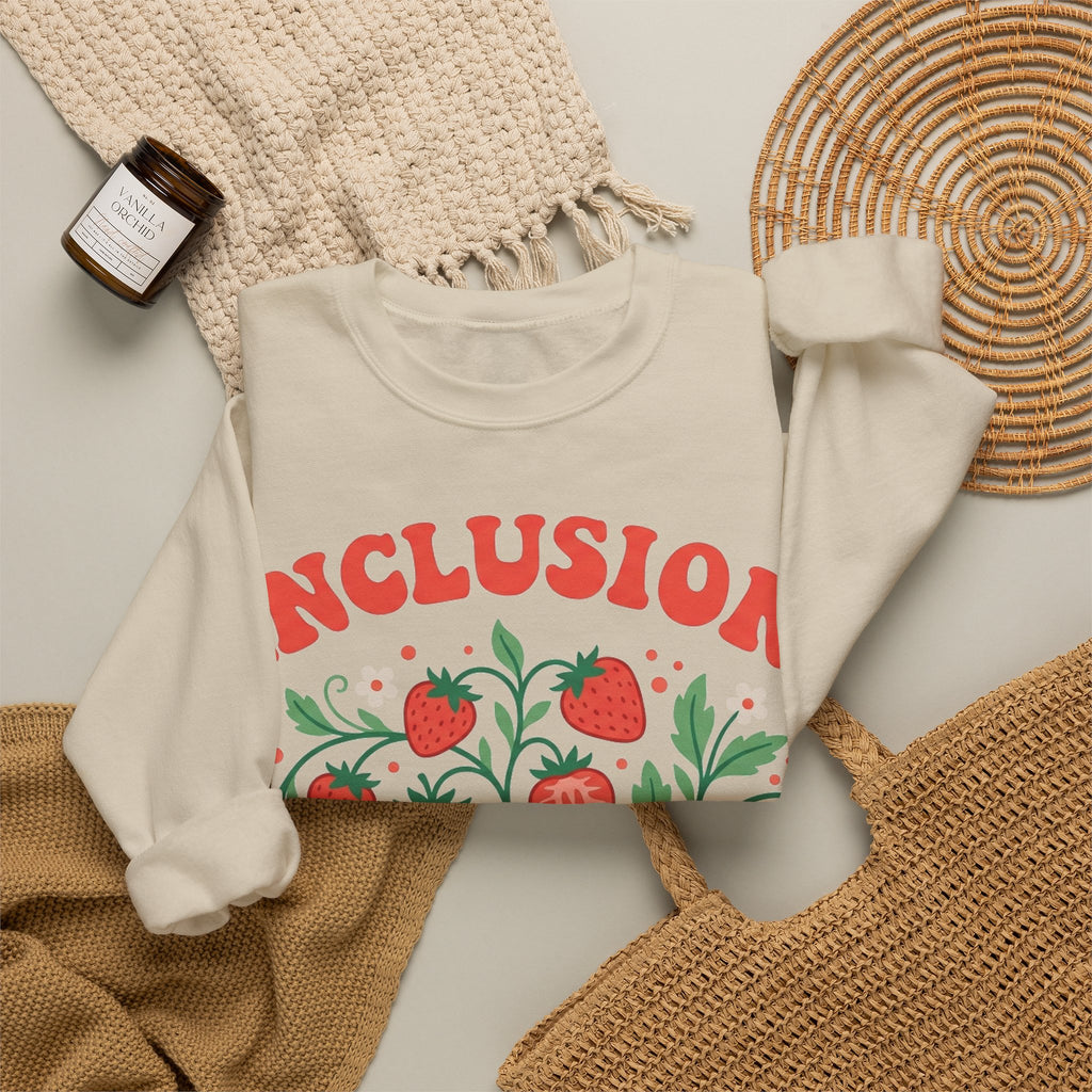 Inclusion Is My Jam Sweatshirt, Retro Strawberry SPED Teacher Sweatshirt, Special Education Gift, Inclusive Classroom Sweatshirt, Para Educa