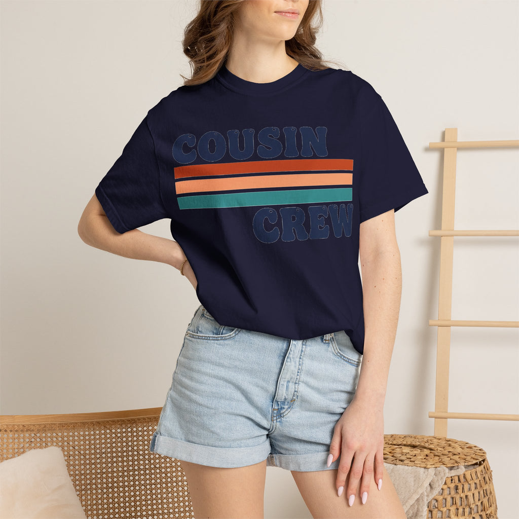 Cousin Crew Stacked Stripe Shirt, Vintage Stripe Family Tee, Matching Cousin Shirt, Reunion Gift