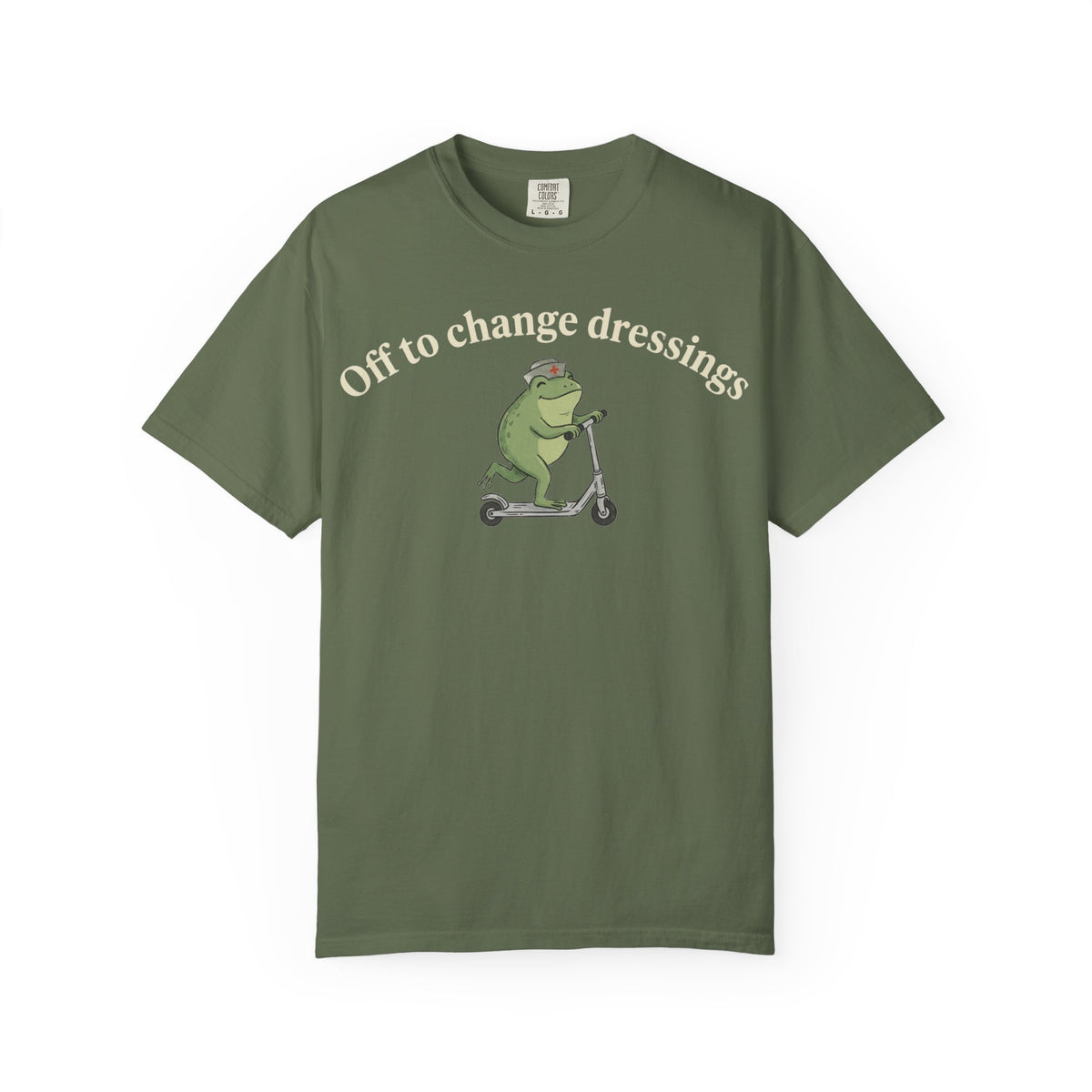 Off To Change Dressings Wide Shirt, Nurse Frog On A Scooter Tee, Funny Wound Care Shirt, RN Gift