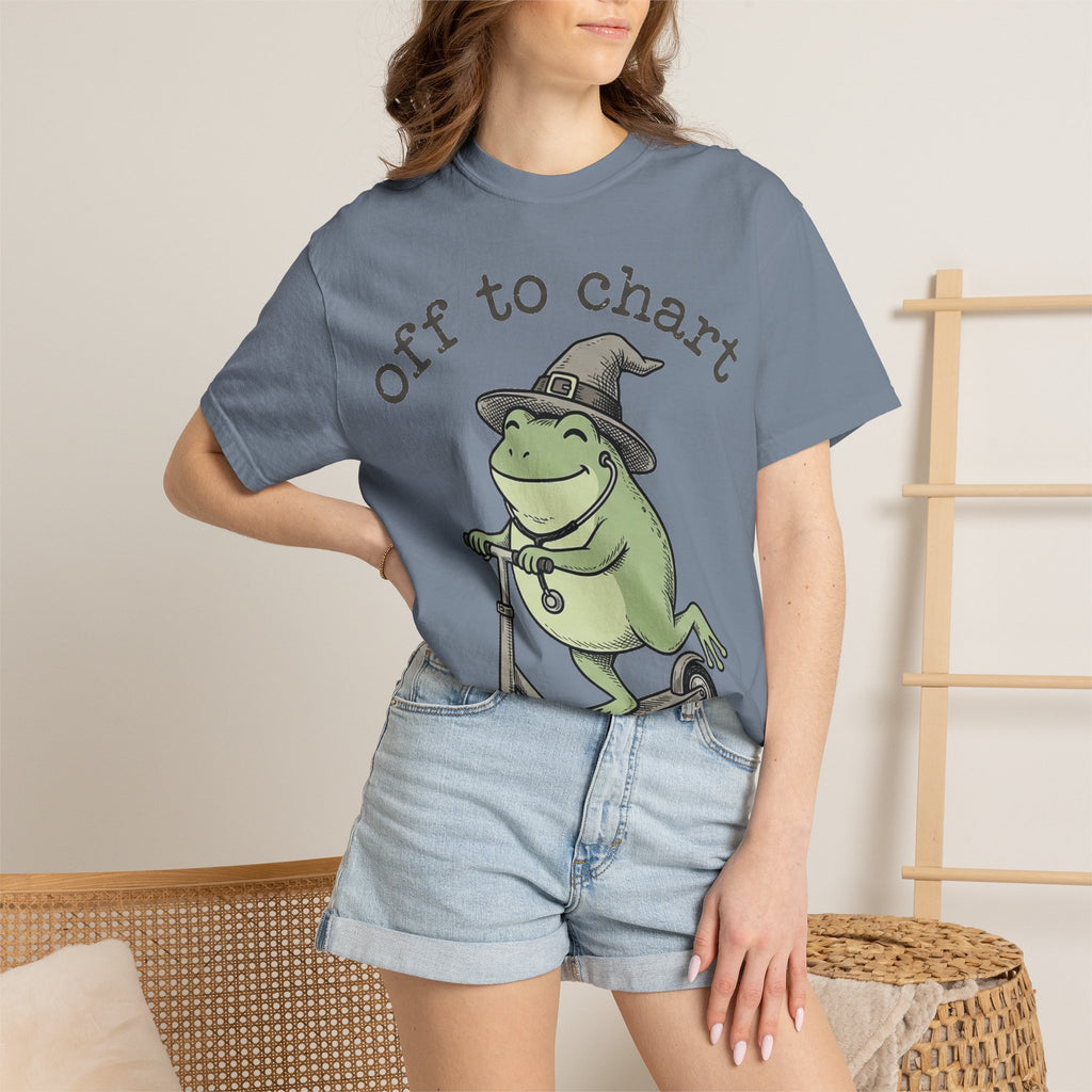 Off To Chart Shirt, Funny Witch Frog Nurse Tee, Charting Nurse Scooter Shirt, RN Gift