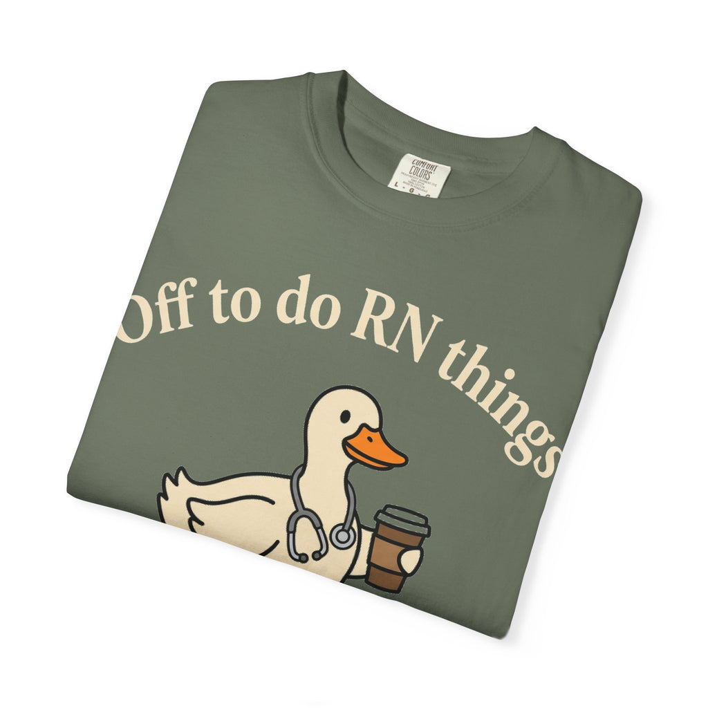 Off To Do RN Things Shirt, Funny Nurse Duck Coffee Tee, Stethoscope Duck Shirt, Nurse Gift