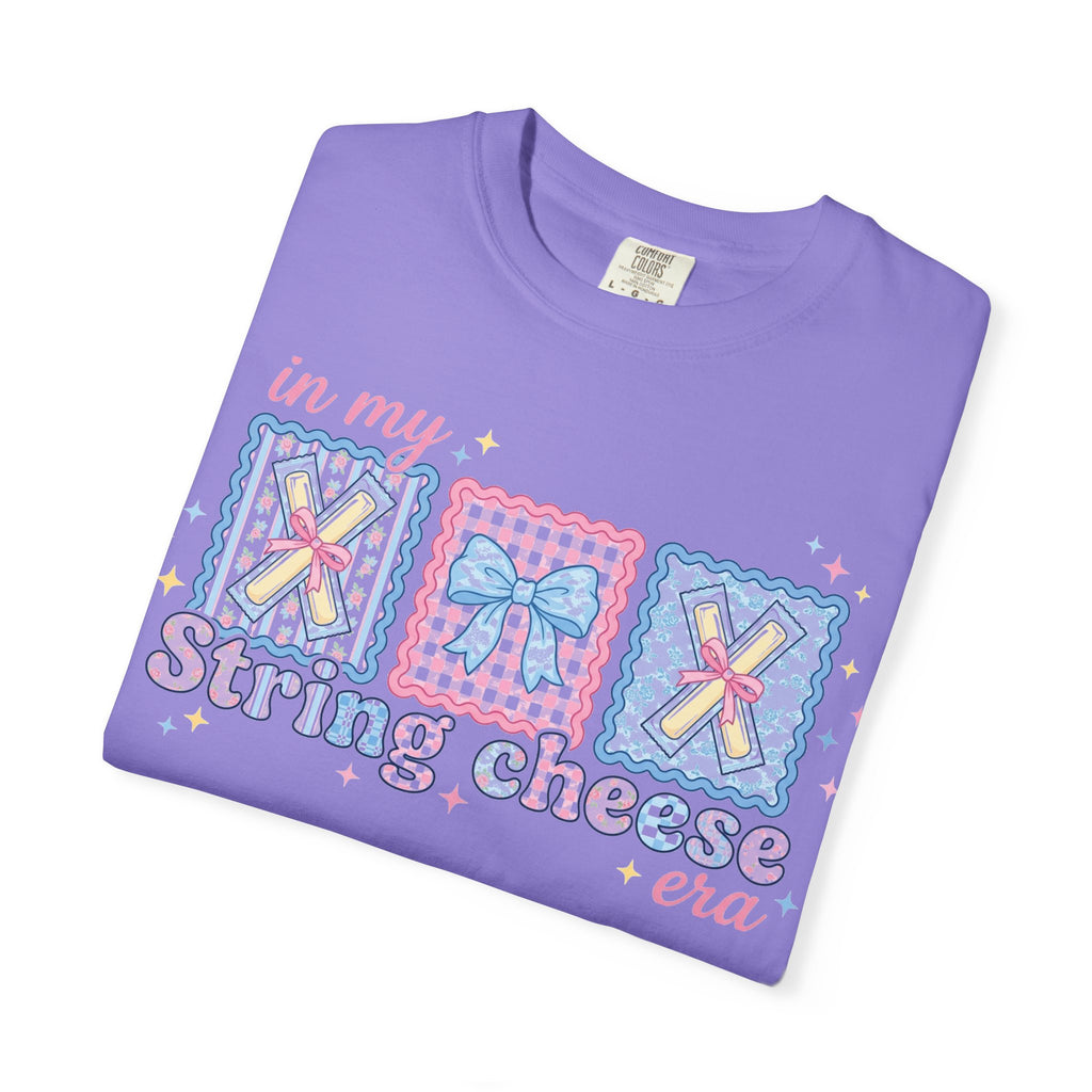 In My String Cheese Era Bow Shirt, Pastel Coquette Snack Tee, Funny Cheese Lover Shirt, Cute Gift