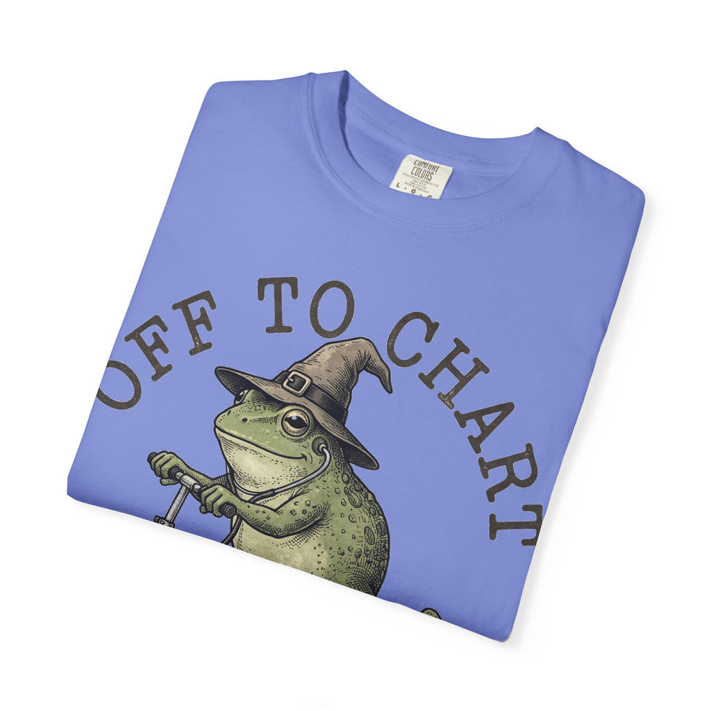 Off To Chart Bold Shirt, Engraved Frog Nurse Scooter Tee, Funny Night Shift Shirt, Nurse Gift
