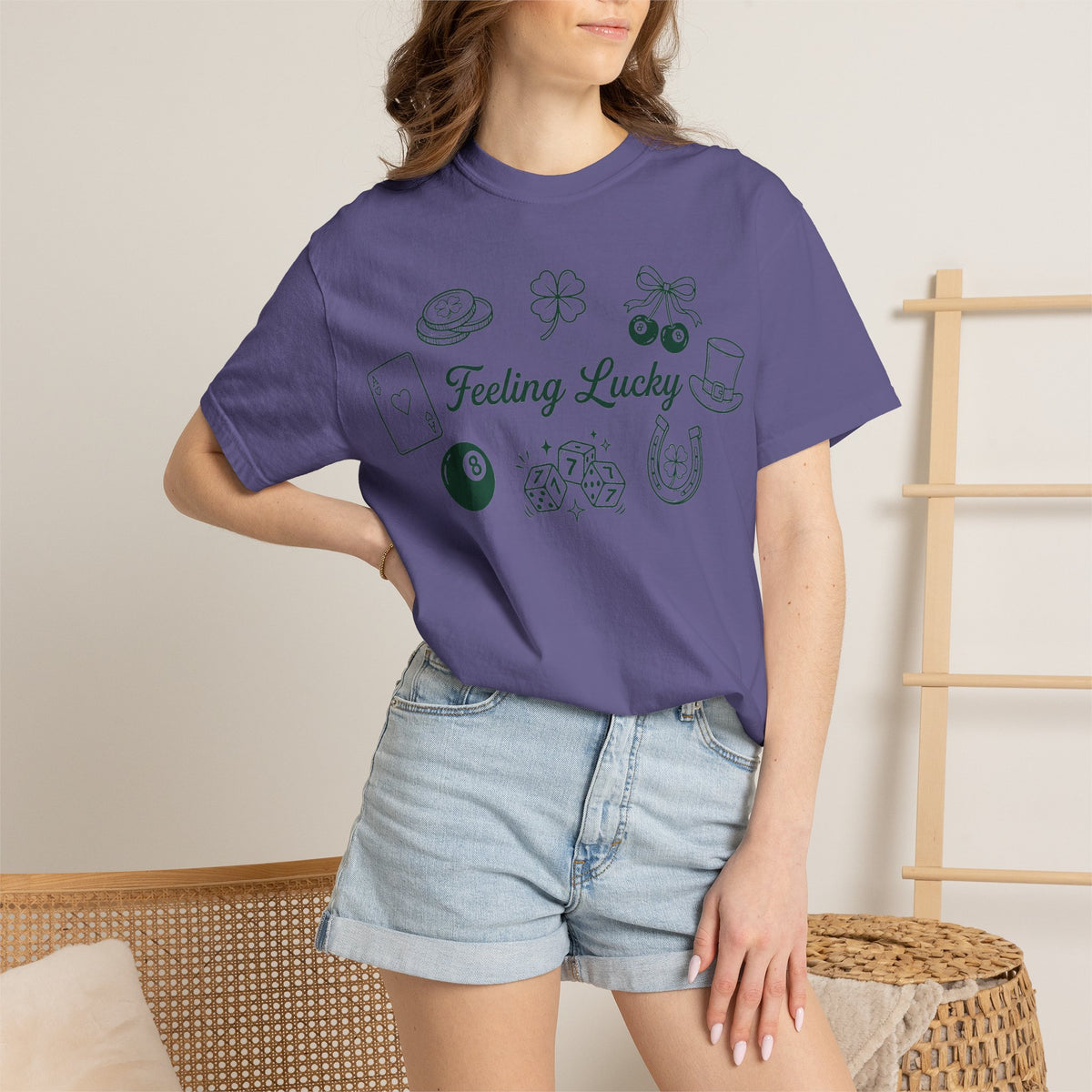 Feeling Lucky Wide Charms Shirt, St Patricks Clover Dice Tee, Green Luck Shirt, Irish Gift