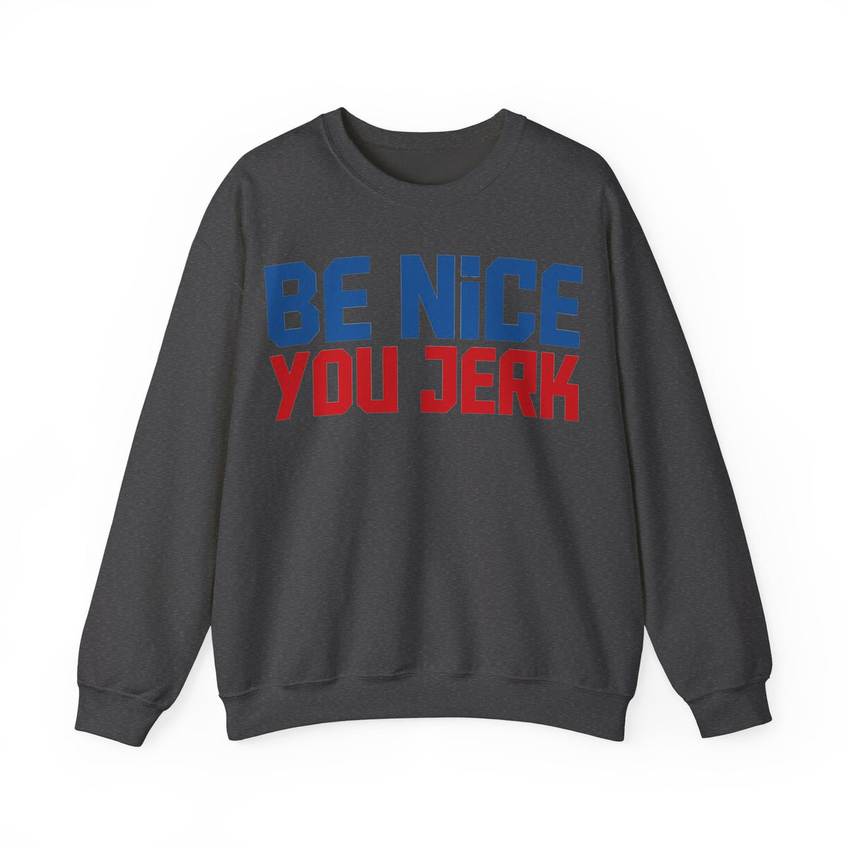 Be Nice You Jerk Sweatshirt, Funny Sarcastic Kindness Sweatshirt, Retro Bold Typography Sweatshirt, Funny Gift for Friend, Sassy Graphic Swe