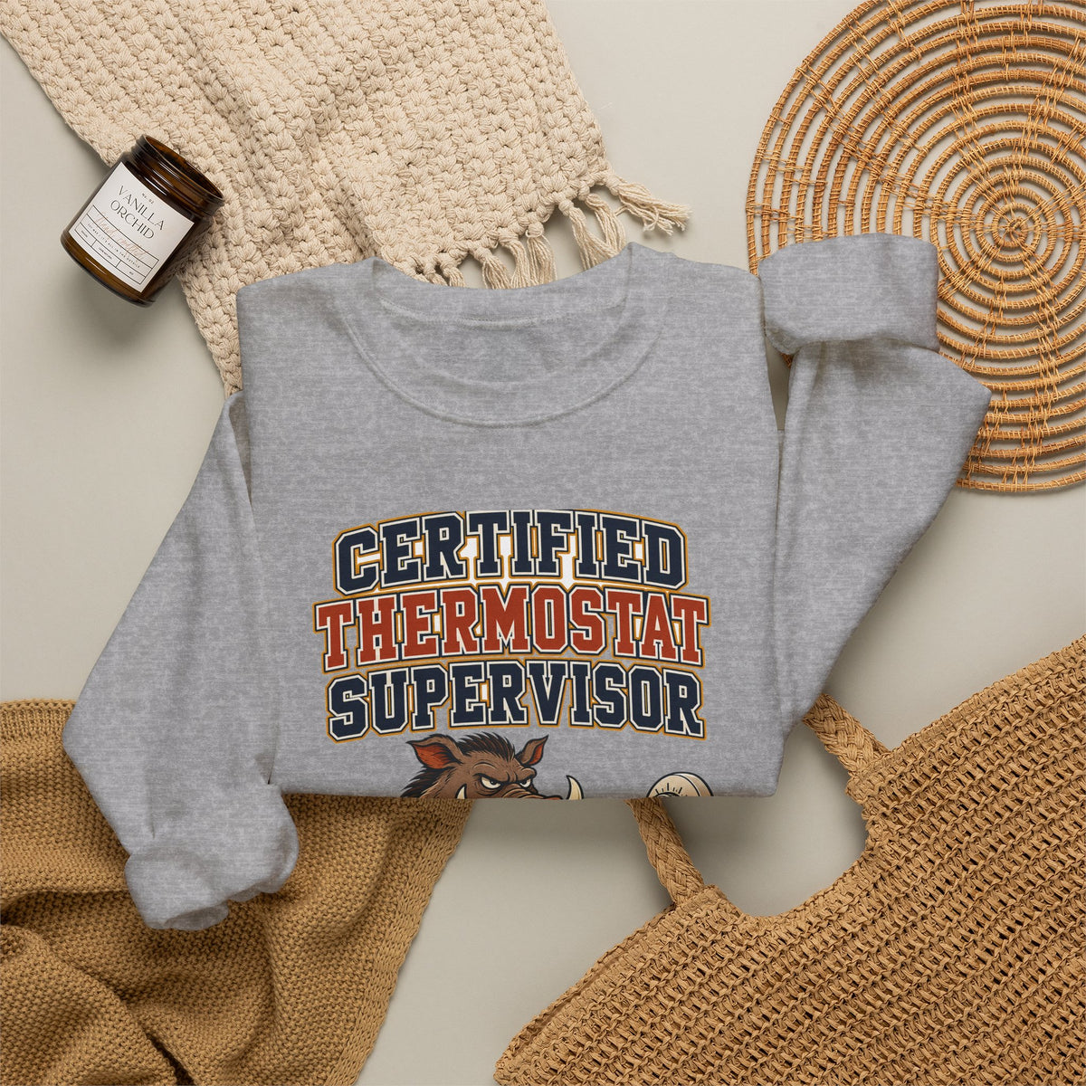 Funny Dad Sweatshirt Certified Thermostat Supervisor Shirt, Funny Dad Gift, Christmas Gift, Funny Tee