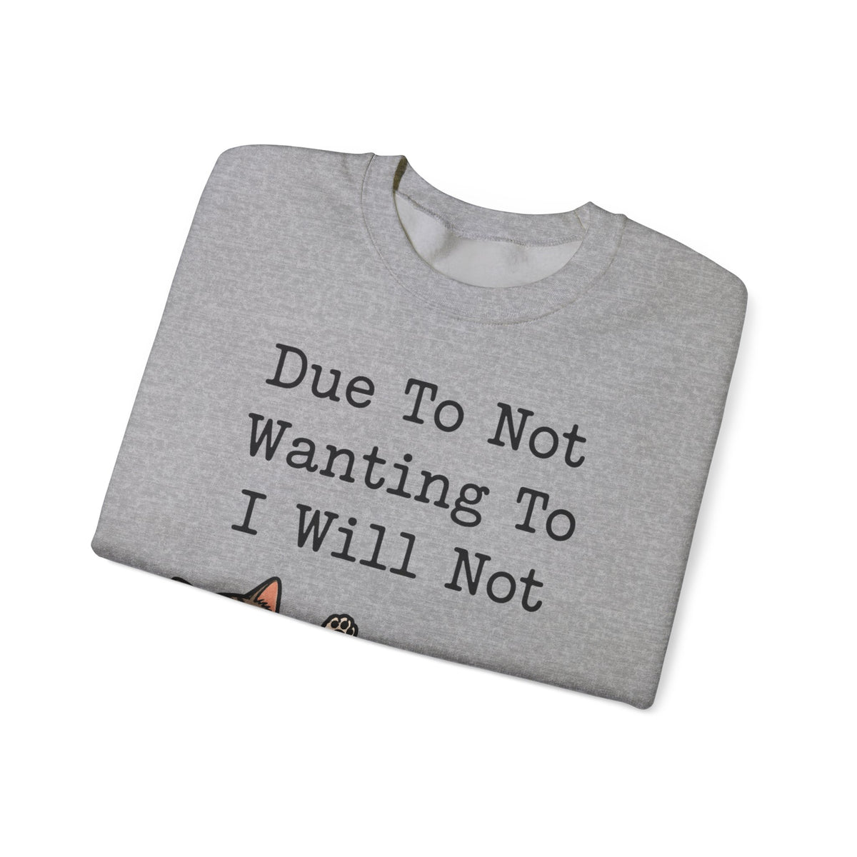 Funny Introvert Sweatshirt Due To Not Wanting To I Will Not | Sarcastic Cat Sweatshirt | Antisocial Sweatshirt | Funny Gift