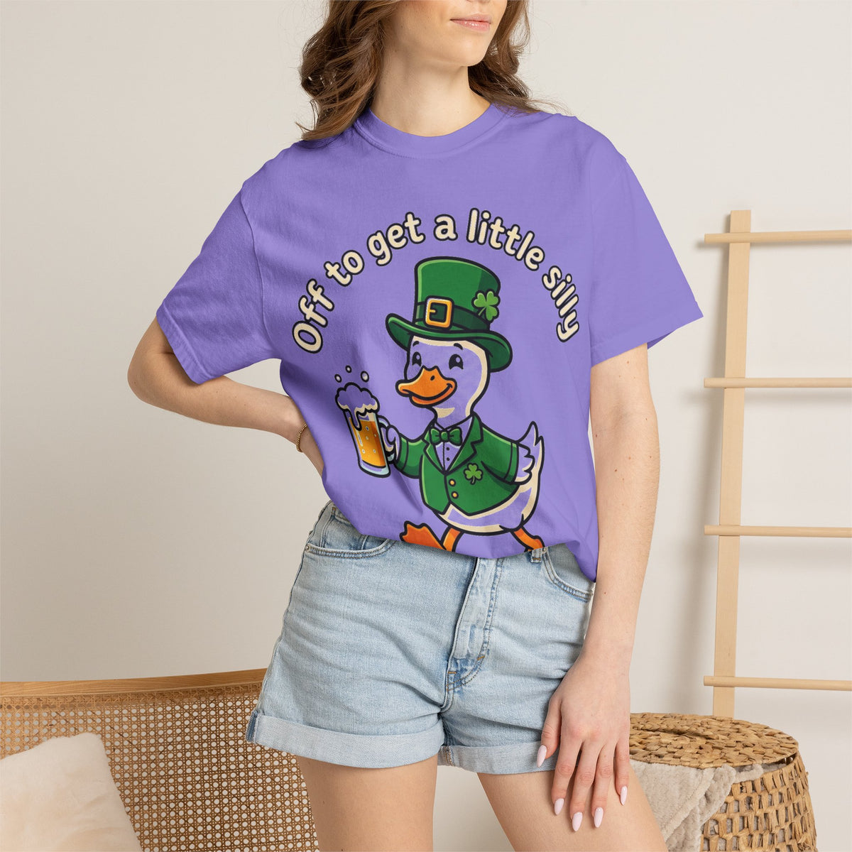 Off To Get A Little Silly Bold Shirt, Leprechaun Duck Beer Tee, Funny St Patricks Day Shirt, Irish Gift