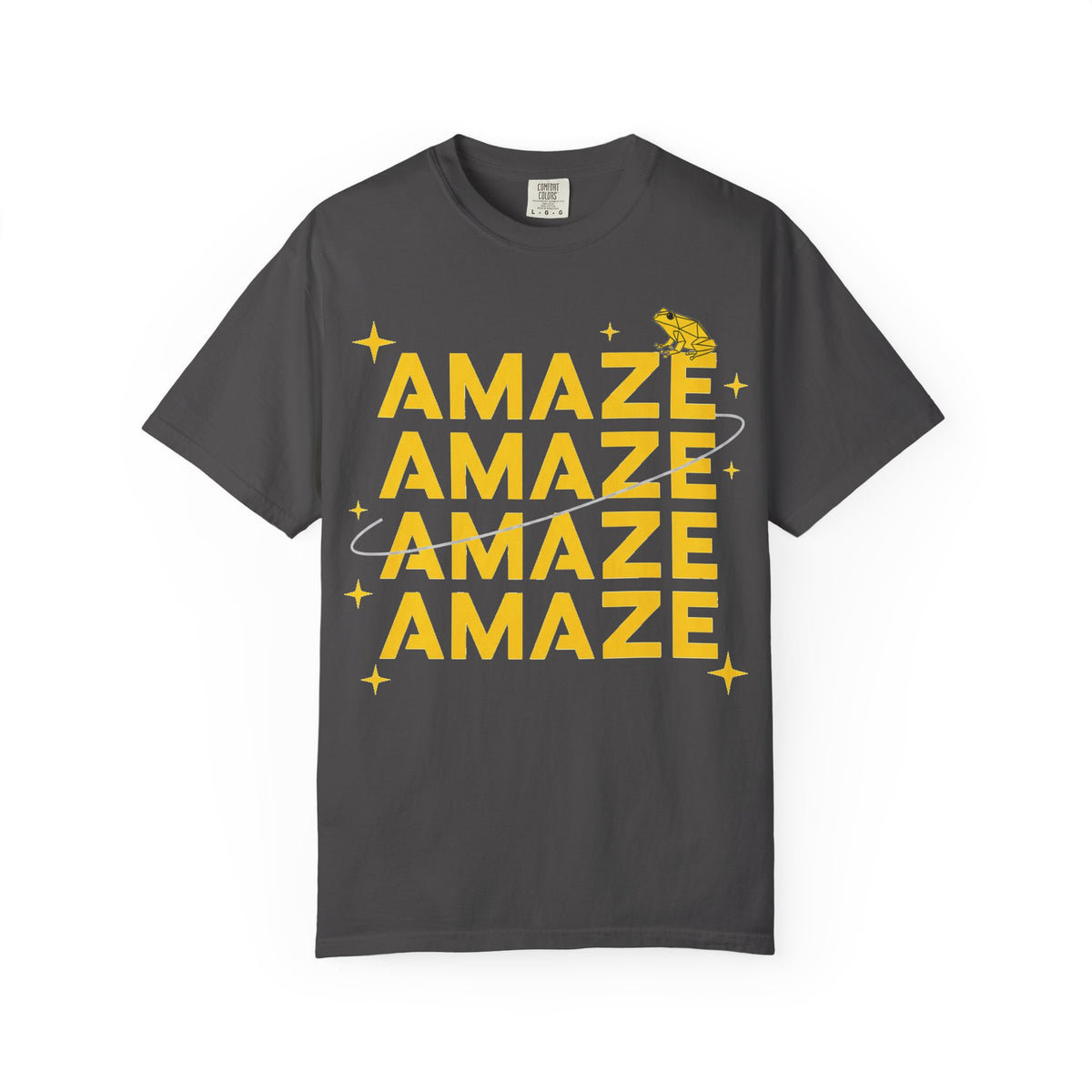 Amaze Amaze Amaze Amaze Shirt, Four Line Retro Type Tee, Frog Sparkle Graphic Shirt, Trendy Gift