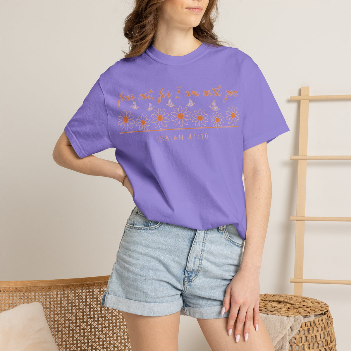 Fear Not For I Am With You Shirt, Isaiah 41:10 Daisy Tee, Christian Bible Verse Shirt, Faith Gift