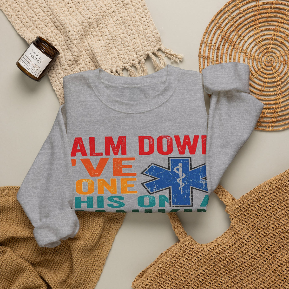 Calm Down I've Done This On A Manikin Sweatshirt, Funny EMS Paramedic Sweatshirt, EMT Gift, Retro Nursing Student Sweatshirt, First Responde