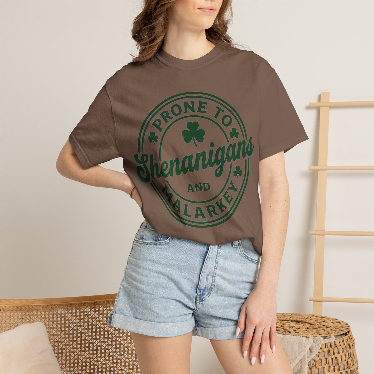 Prone To Shenanigans And Malarkey Bold Shirt, Irish Stamp Badge Tee, Funny St Patricks Shirt, Irish Gift