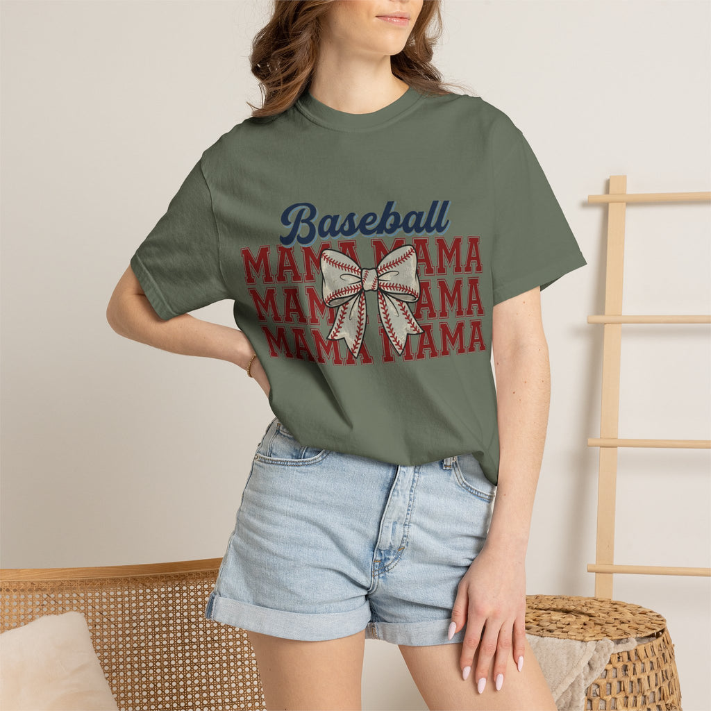 Baseball Mama Three Row Shirt, Varsity Repeat Mama Tee, Baseball Bow Mom Shirt, Little League Gift