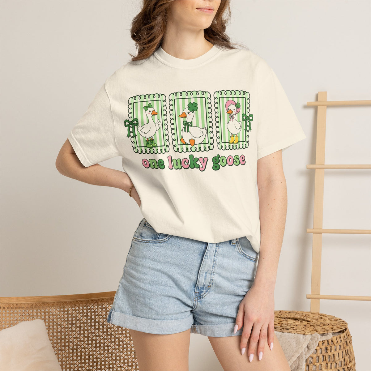 One Lucky Goose Framed Panels Shirt, Irish Goose Trio Tee, St Patricks Day Shirt, Funny Gift