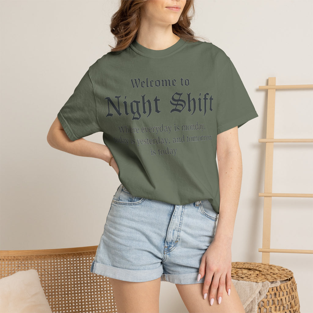 Welcome To Night Shift Light Shirt, Elegant Blackletter Nurse Tee, Night Shift Gift Shirt, RN Humor