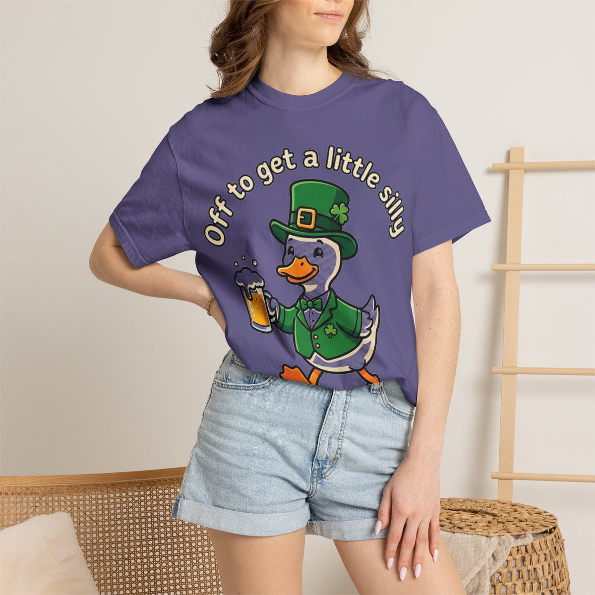 Off To Get A Little Silly Bold Shirt, Leprechaun Duck Beer Tee, Funny St Patricks Day Shirt, Irish Gift