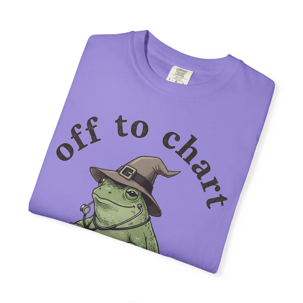 Off To Chart Shirt, Witch Hat Frog Nurse Scooter Tee, Funny Charting RN Shirt, Nurse Gift