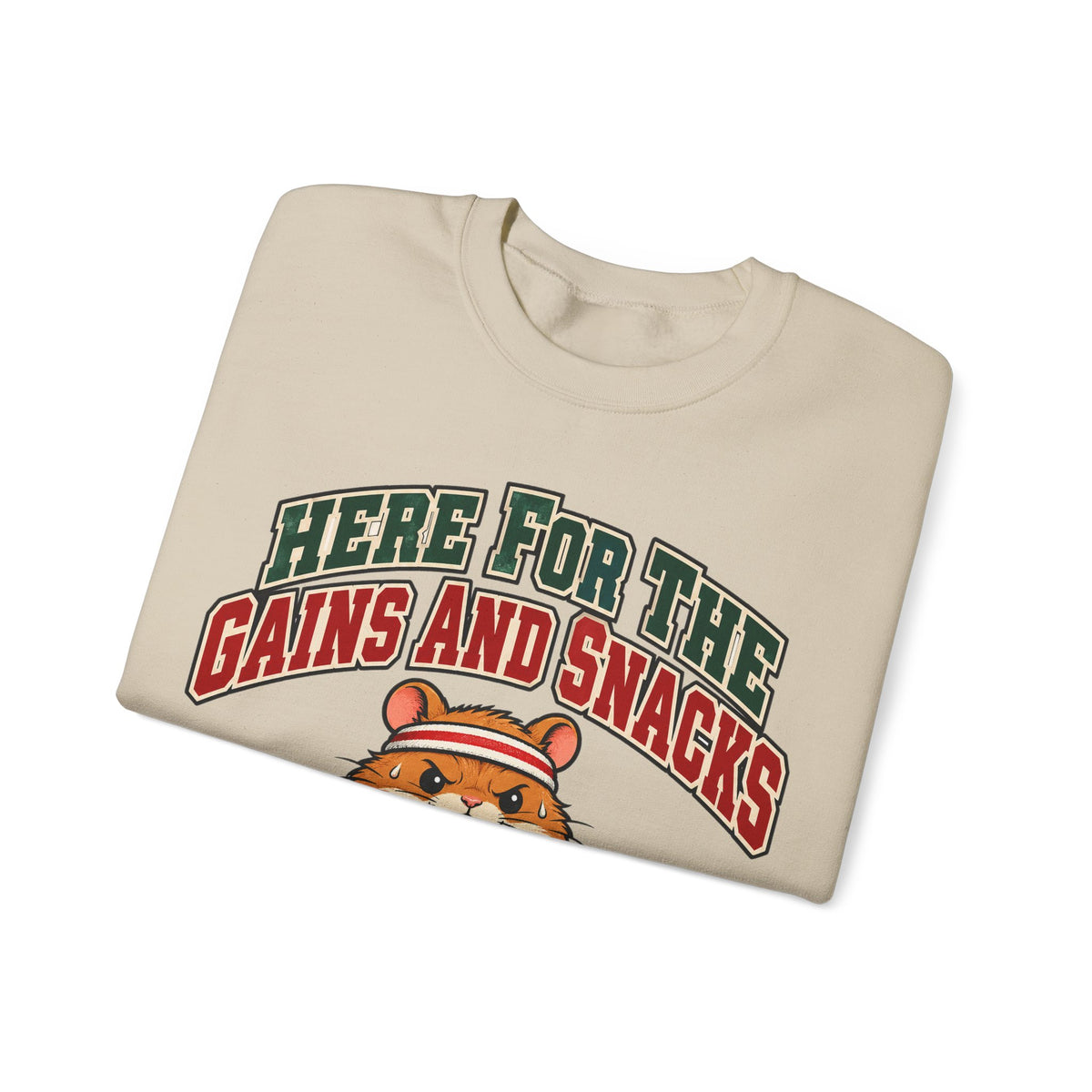Here For The Gains And Snacks Hamster Sweatshirt | Funny Gym Gift