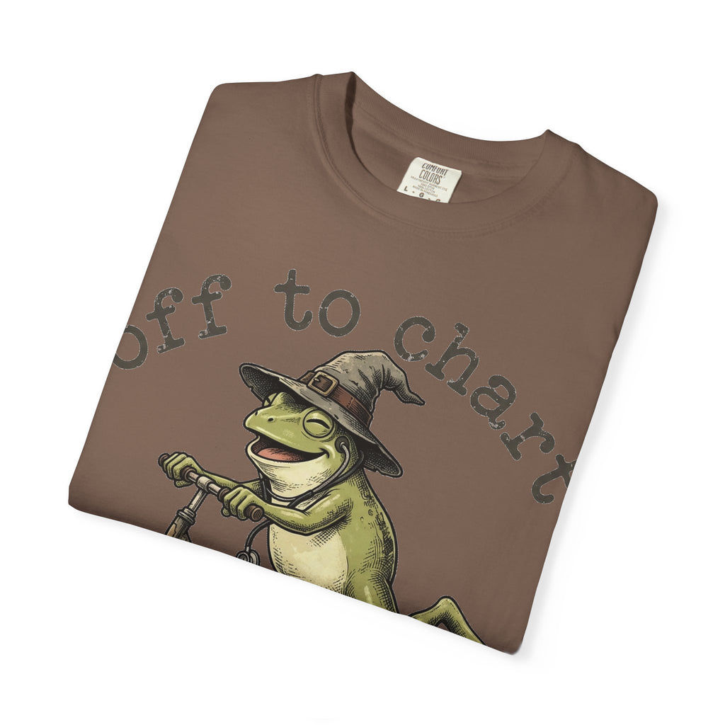 Off To Chart Grinning Frog Shirt, Nurse Frog Scooter Tee, Funny Charting Shirt, RN Gift