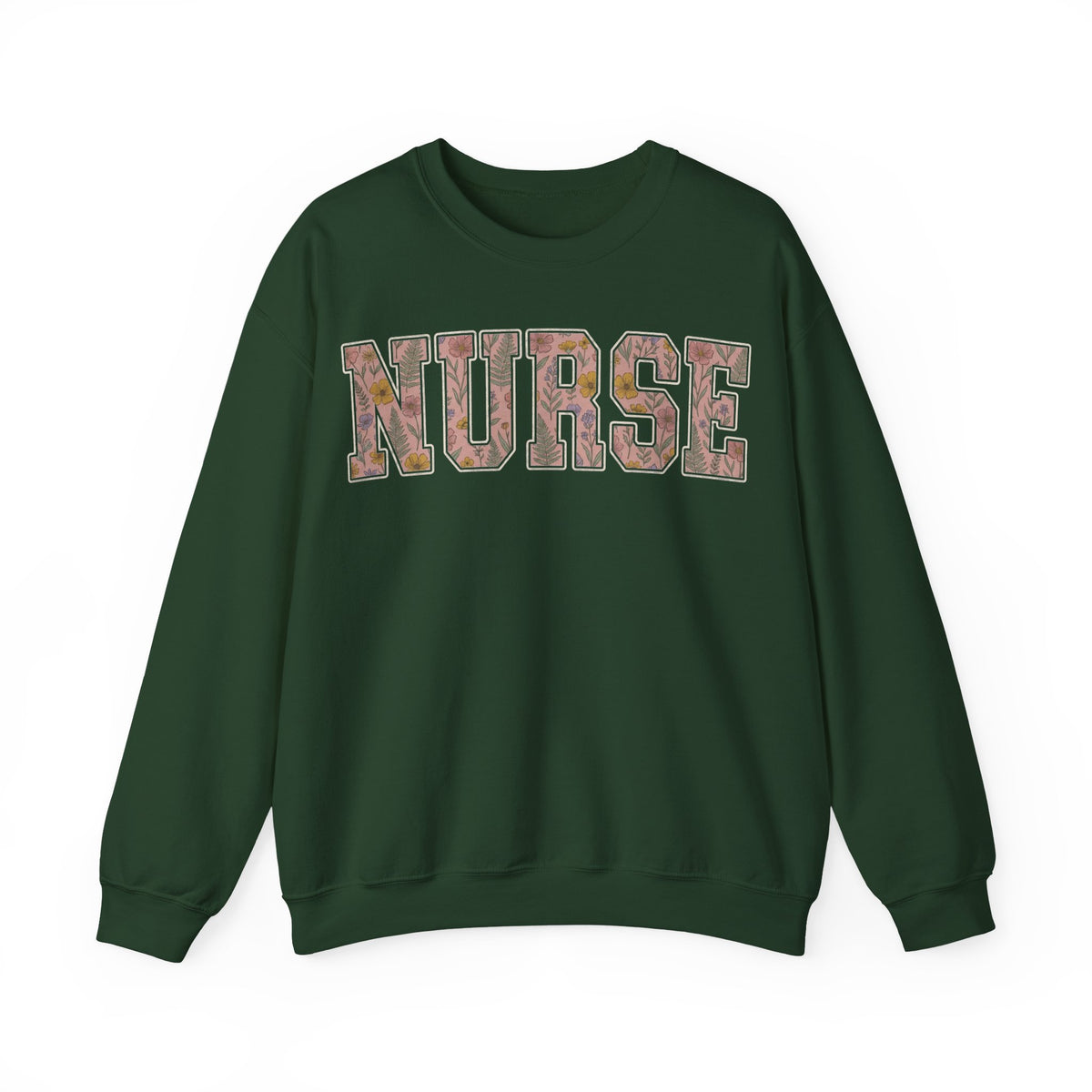 Nurse Sweatshirt Floral Varsity Letters, Boho Wildflower Nurse Sweatshirt, Cottagecore Nurse Gift, Nurse Week Sweatshirt, Nursing Graduation