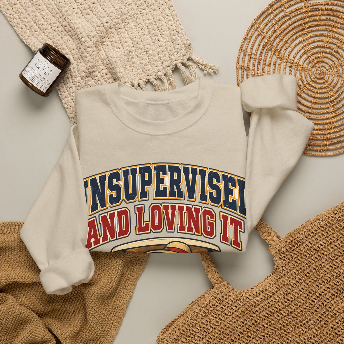 funny retirement Sweatshirt Unsupervised And Loving It Sweatshirt, Funny Graphic Sweatshirt,
