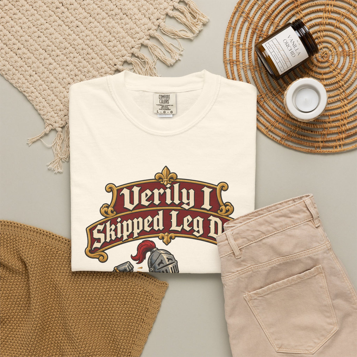 funny gym shirt Verily I Skipped Leg Day Shirt, Funny Graphic Shirt, Comfort Colors