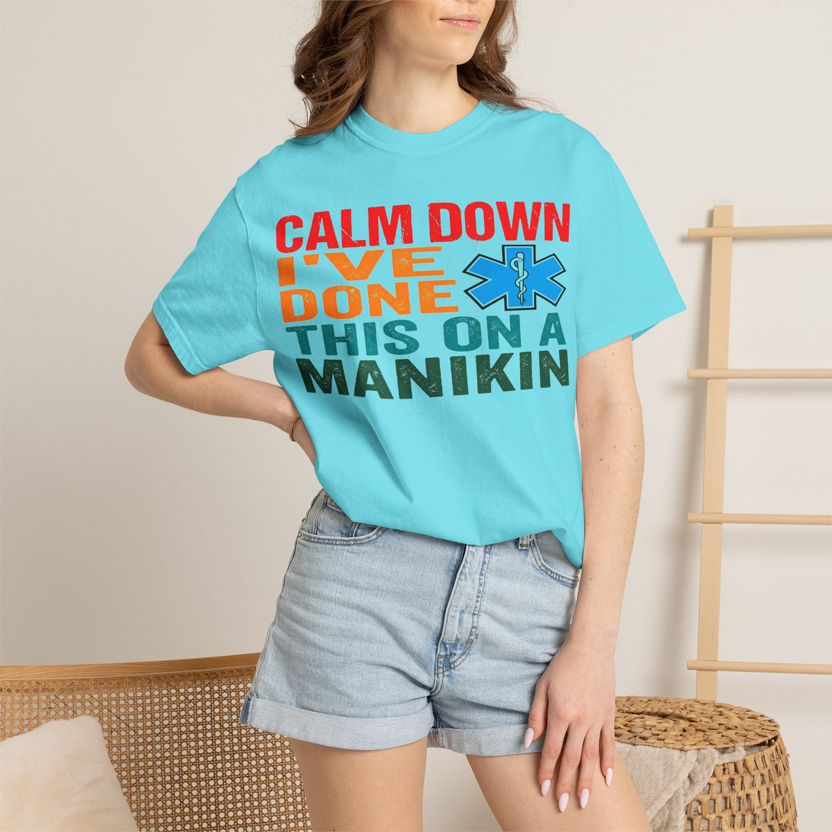 Calm Down I've Done This On A Manikin Bold Shirt, Funny EMT Tee, Nursing Student Humor Shirt, EMS Gift