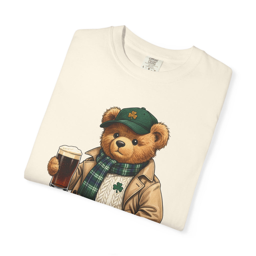 Irish Teddy Bear Trench Coat Shirt, Flat Cap Bear Stout Pint Tee, St Patricks Day Shirt, Irish Gift