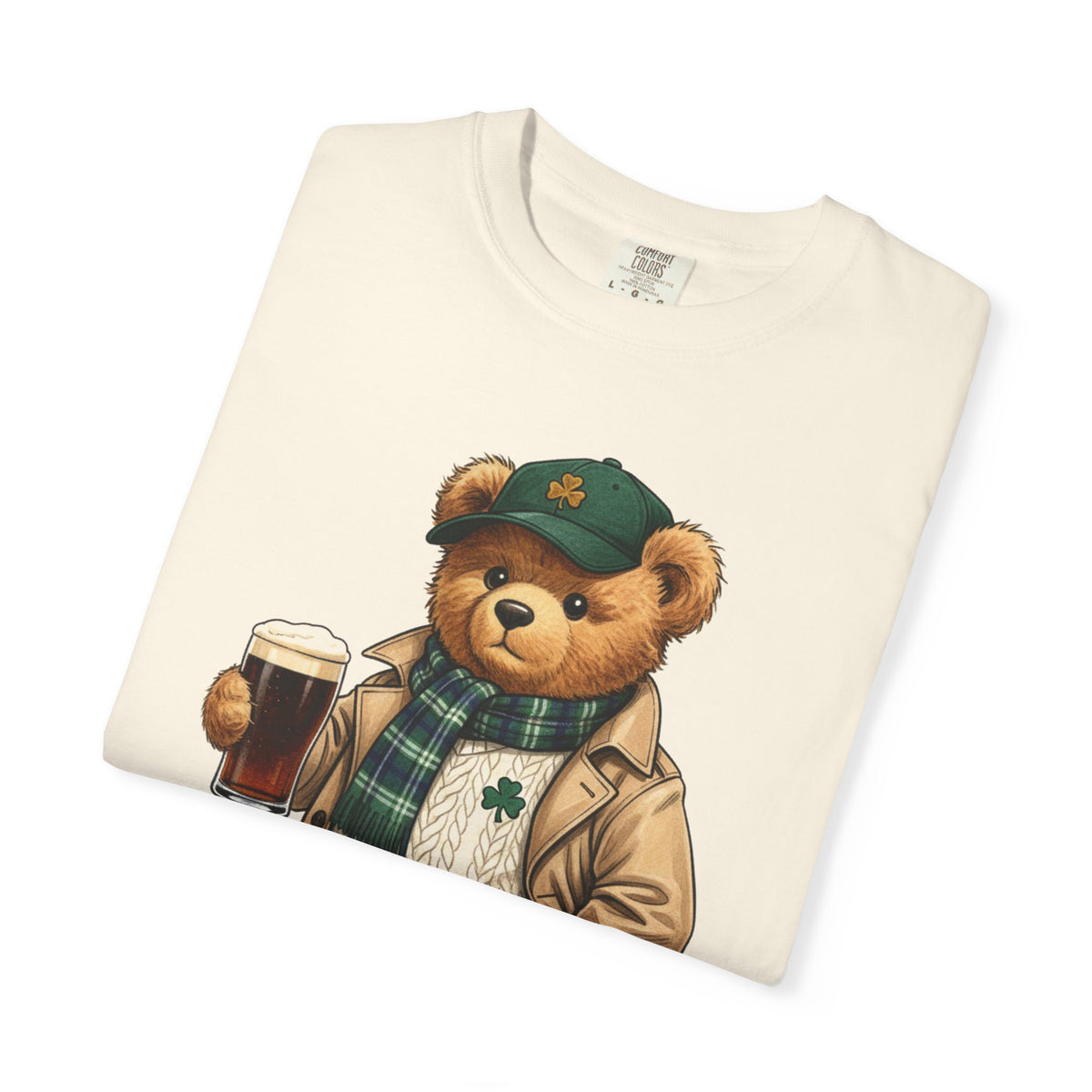 Irish Teddy Bear Trench Coat Shirt, Flat Cap Bear Stout Pint Tee, St Patricks Day Shirt, Irish Gift