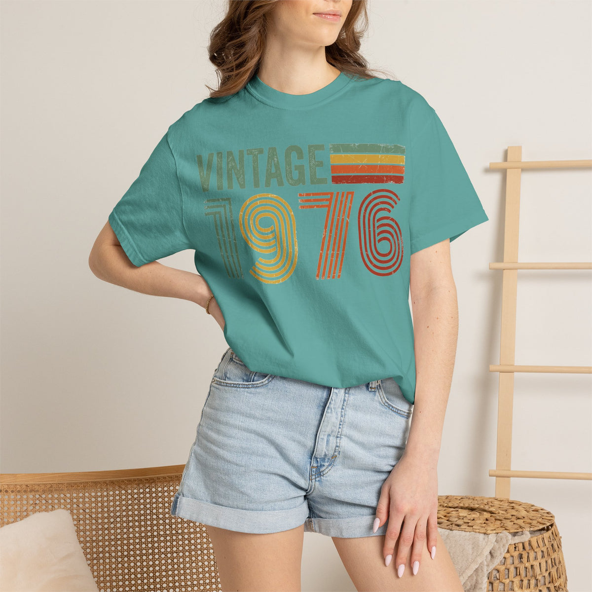 Vintage 1976 Shirt, Retro Stripe 50th Birthday Tee, Born In 1976 Shirt, Birthday Gift