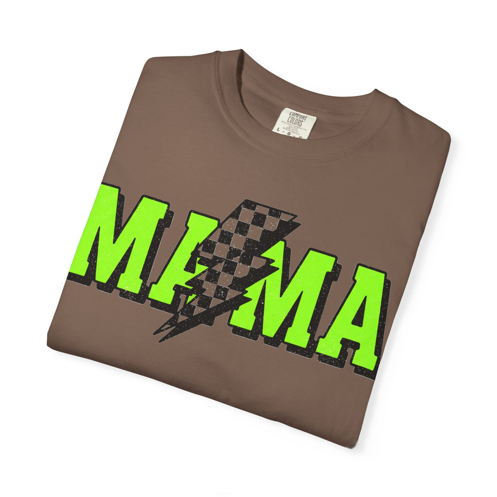 Mama Checkered Bolt Shirt, Green Lightning Mom Tee, Edgy Mama Shirt, Mothers Day Gift