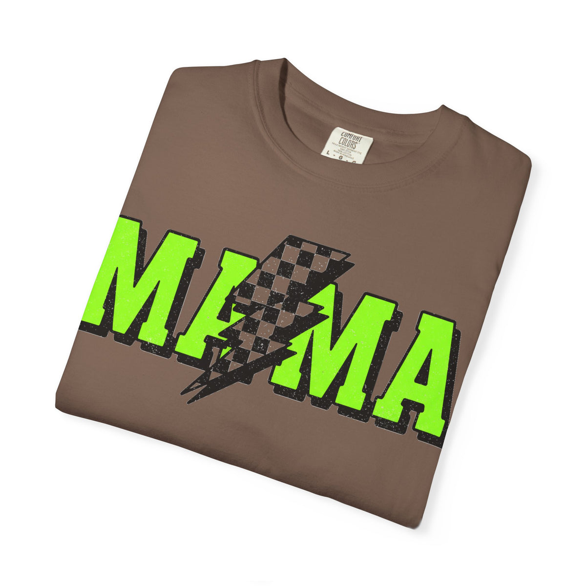 Mama Checkered Bolt Shirt, Green Lightning Mom Tee, Edgy Mama Shirt, Mothers Day Gift