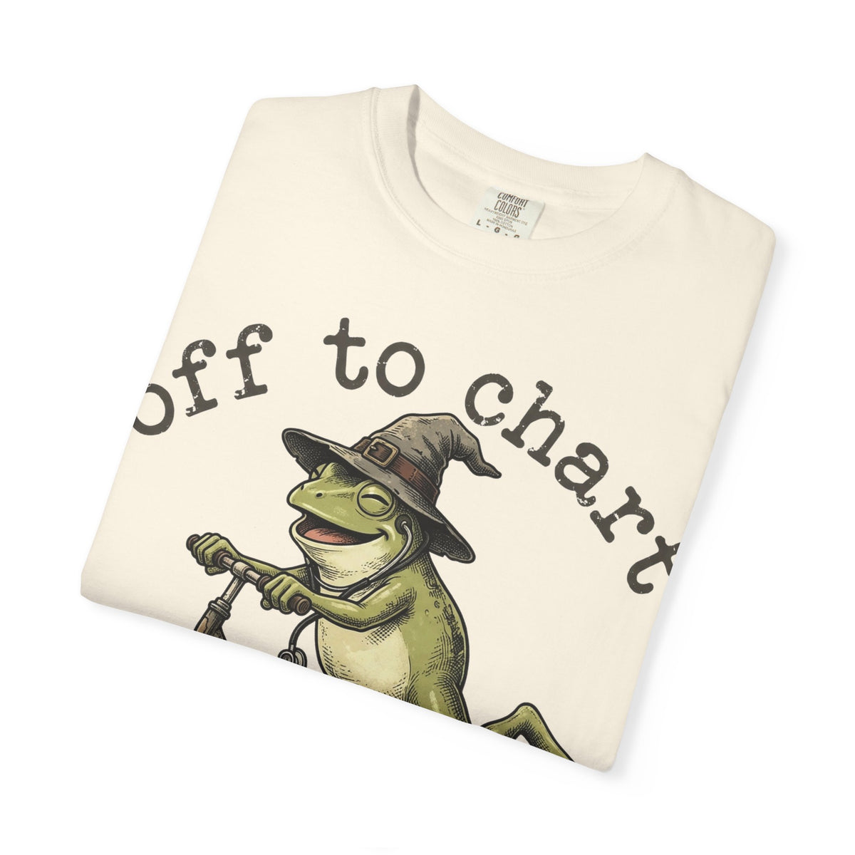 Off To Chart Grinning Frog Shirt, Nurse Frog Scooter Tee, Funny Charting Shirt, RN Gift