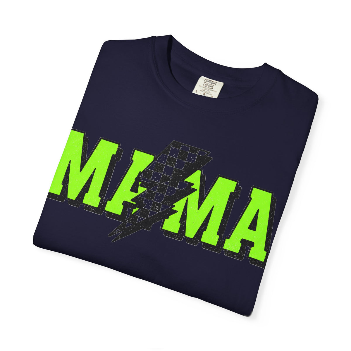 Mama Checkered Bolt Shirt, Green Lightning Mom Tee, Edgy Mama Shirt, Mothers Day Gift