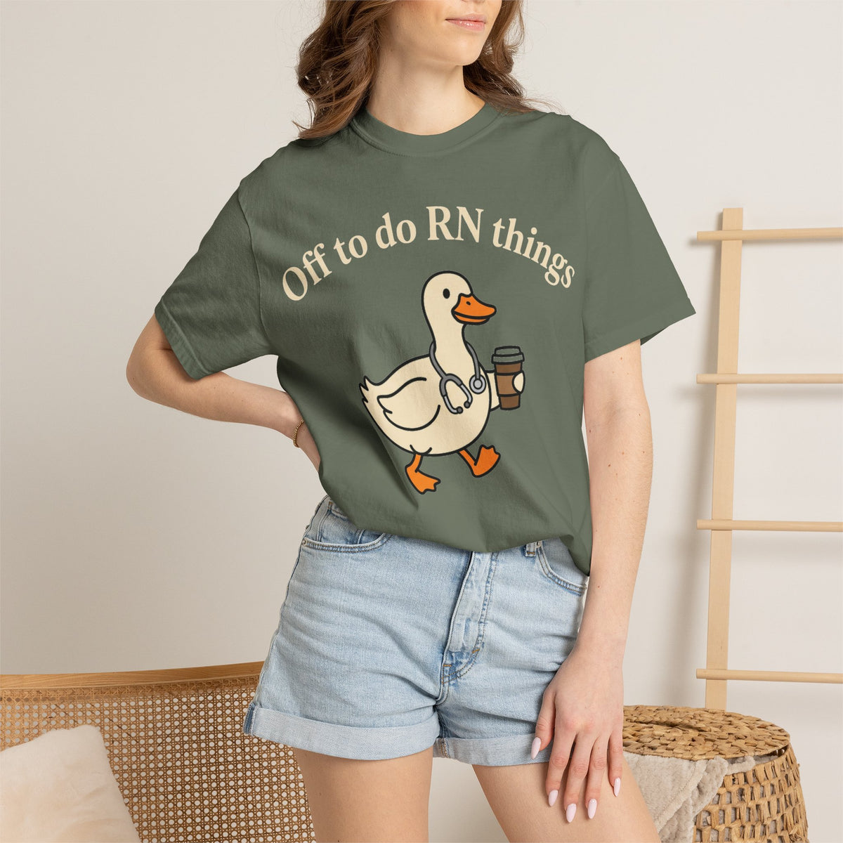 Off To Do RN Things Shirt, Funny Nurse Duck Coffee Tee, Stethoscope Duck Shirt, Nurse Gift