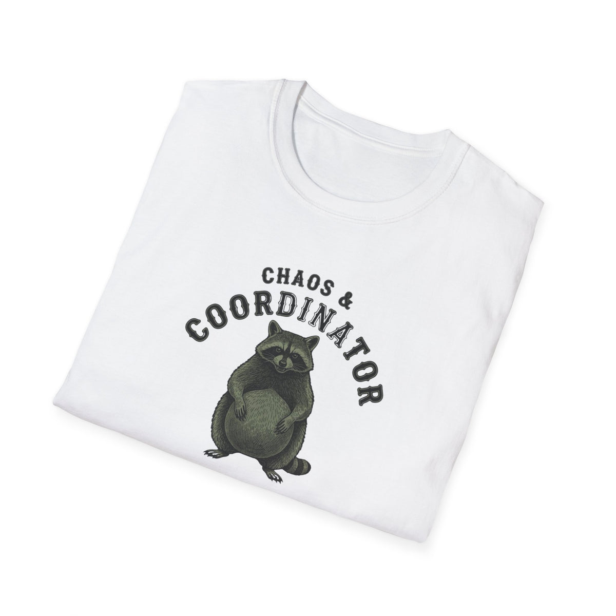 Chaos Coordinator T-Shirt — Funny Raccoon Graphic Tee