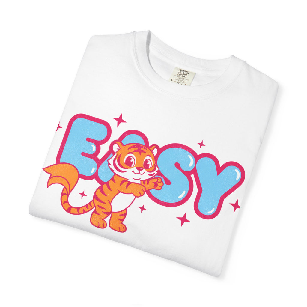 Easy Tiger Centre Cub Shirt, Y2K Retro Bubble Tiger Tee, Pink Sparkle Shirt, Funny Flirty Gift