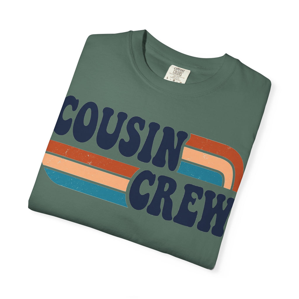 Cousin Crew Rainbow Stripe Shirt, Retro Family Reunion Tee, Matching Cousins Shirt, Family Gift