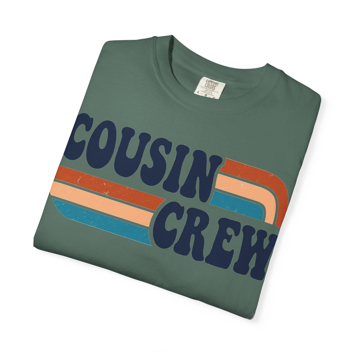 Cousin Crew Rainbow Stripe Shirt, Retro Family Reunion Tee, Matching Cousins Shirt, Family Gift