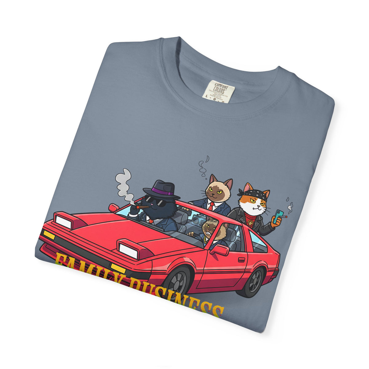 Family Business T-Shirt — Retro Car with Fox Crew Graphic