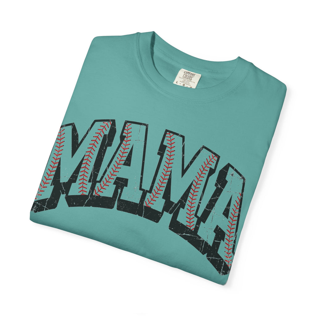 Baseball Mama Shirt, Distressed Baseball Stitch Varsity Tee, Baseball Mom Shirt, Game Day Gift