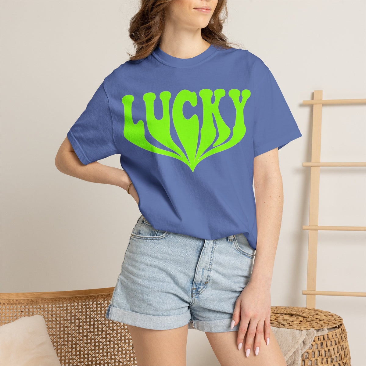 Lucky Drippy Type Shirt, Neon Green Psychedelic Tee, Retro St Patricks Day Shirt, Rave Gift