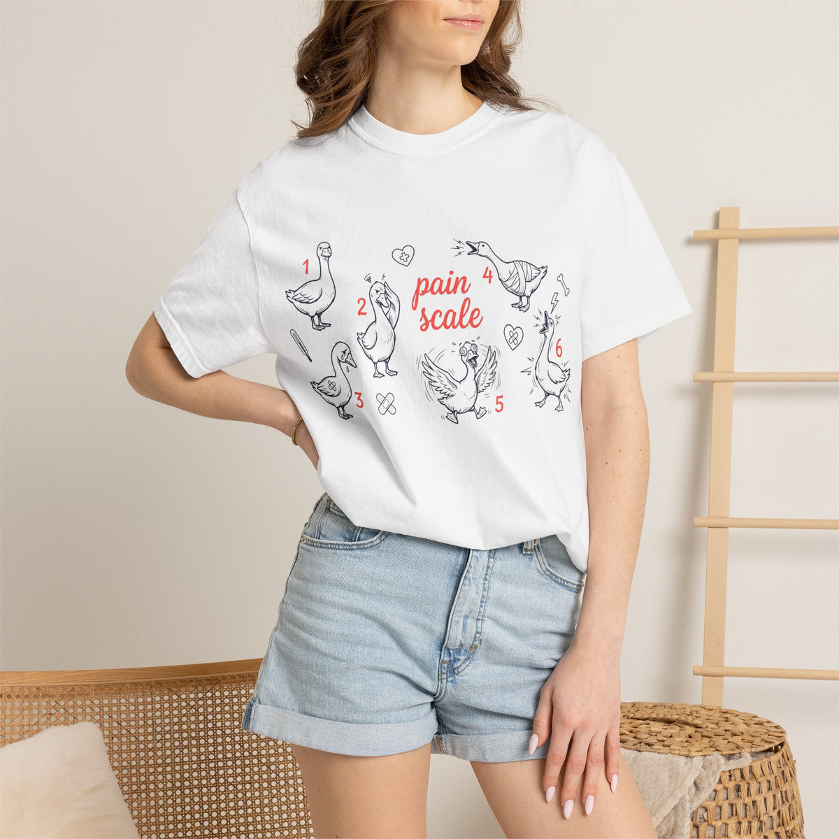 Goose Pain Scale Shirt, Funny Nurse Pain Chart Tee, 1 to 10 Goose Shirt, RN Gift