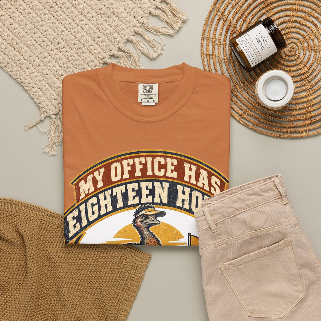 Funny Retirement Shirt My Office Has Eighteen Holes, Retirement Gift Tee, Comfort Colors Graphic Shirt